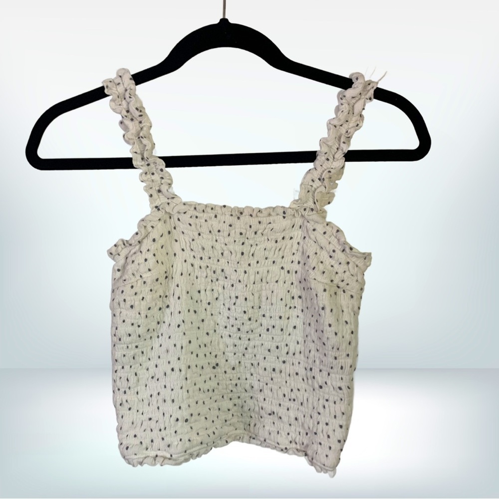 Abercrombie & Fitch White Smocked Crop Top, size S - Picture 2 of 7